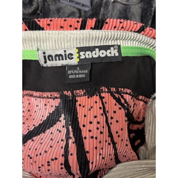 Jamie Sadock Golf Polo Top Size Large Abstract 1/4-Zip Micro Pleat #71136 - Picture 5 of 9